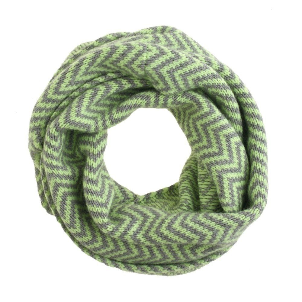 J.Crew green and grey Chevron infinity scarf